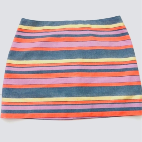J. CREW Striped Mini Skirt, Size 10 - Picture 1 of 5